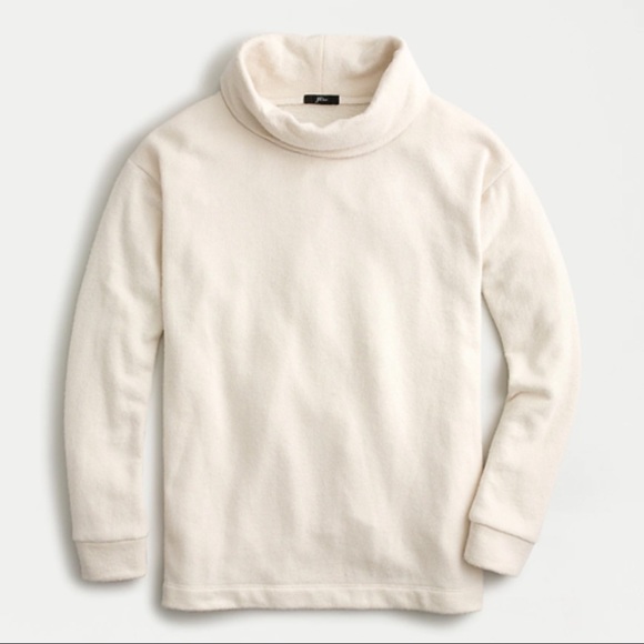 J. Crew Funnelneck Fleece Sweatshirt - Picture 1 of 9